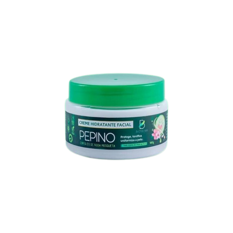 Creme Hidratante Facial 100g - Pepino e Rosa Mosqueta - BioSeiva - Vegano e Anti