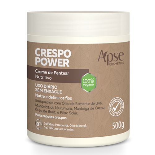 Creme De Pentear Crespo Power Nutritiva 500g - Apse Vegano